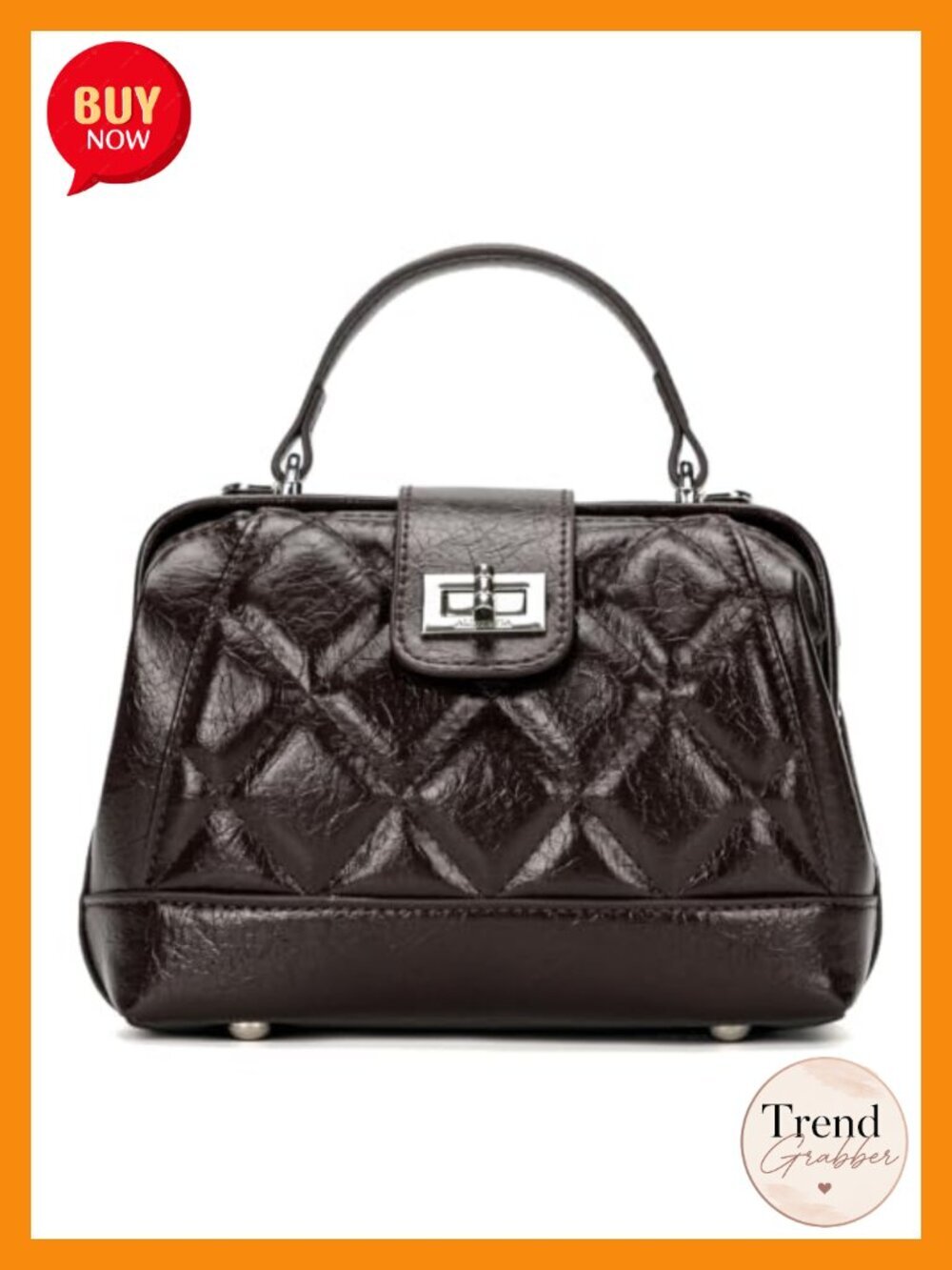 Quilted Mini Top-Handle Vegan Leather Handbag Crossbody Clutch